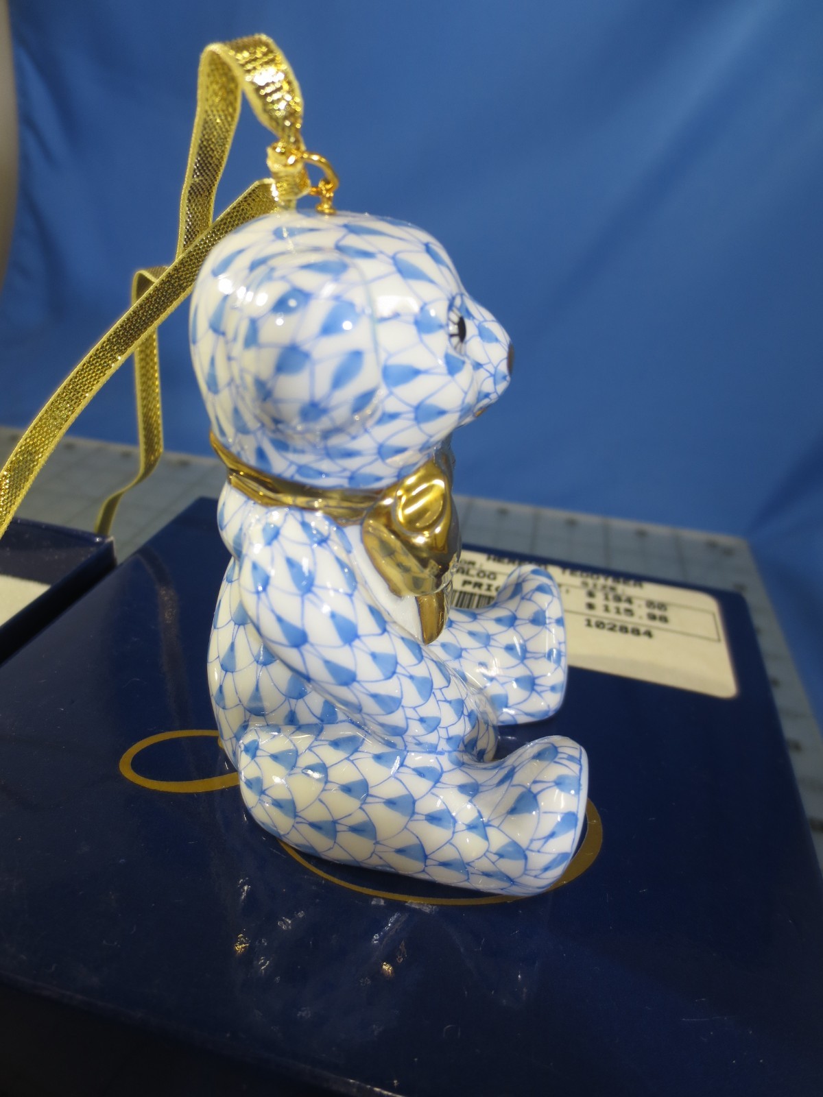 Herend Porcelain Teddy Bear ornament Figurine in box!