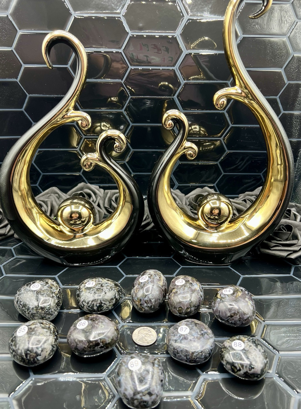 Natural Indigo Gabrro „Mystical Merlinite“ Palm Stones Free ship & Gift