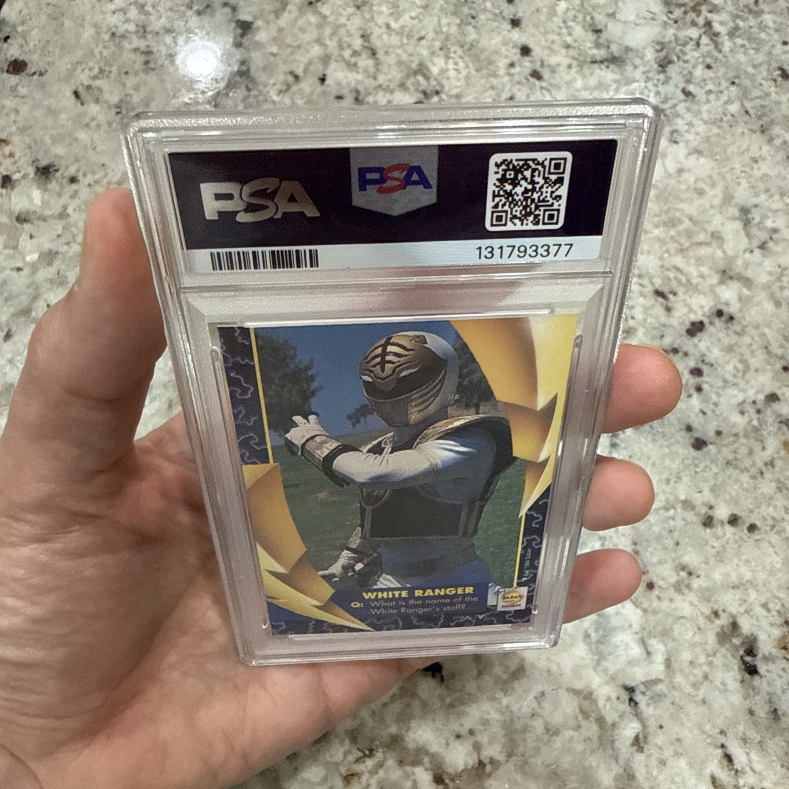 1994 Mighty Morphin Power Rangers White Ranger Tommy PSA 9 Signature Card