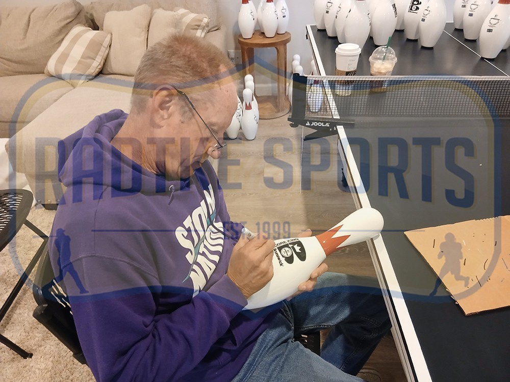 Pete Weber Signed White Score King with Red Crown Bowling Pin – See Description