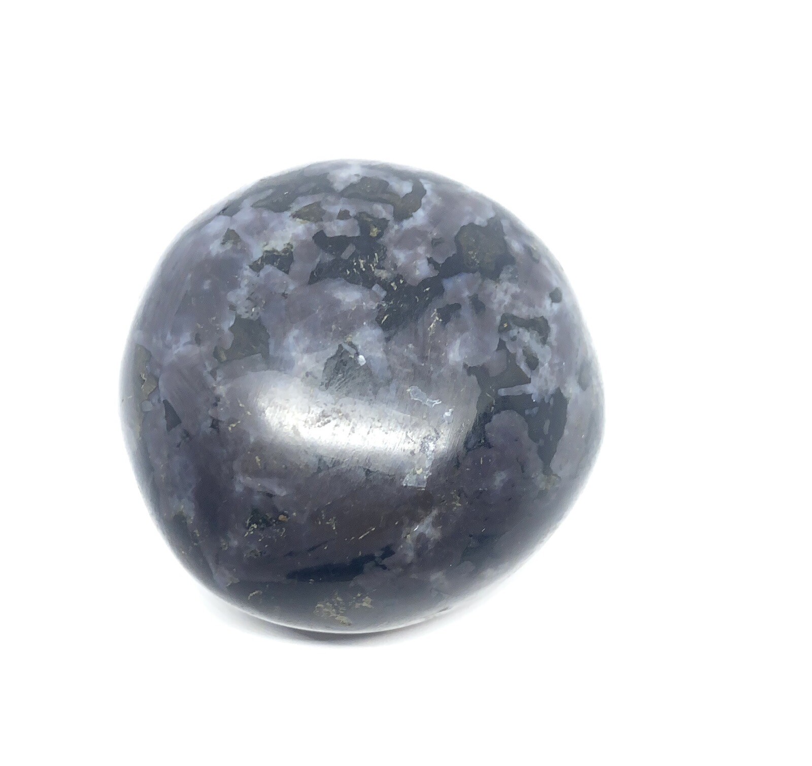 Indigo Gabbro (Mystic Merlinite) Palm Stone From Madagascar 141g Reiki