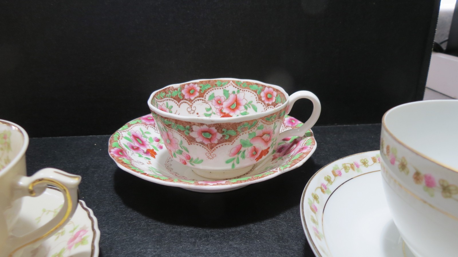 VINTAGE BONE CHINA 3 SETS Teacups AND Saucers BONE CHINA ASSORTED DESIGNS