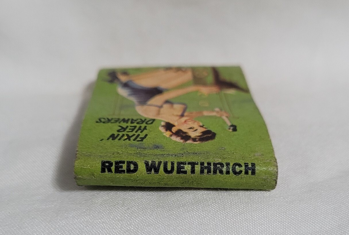 Vintage Matchbook Cover Red’s Grill Restaurant Girl Monroe Wisconsin Advertising
