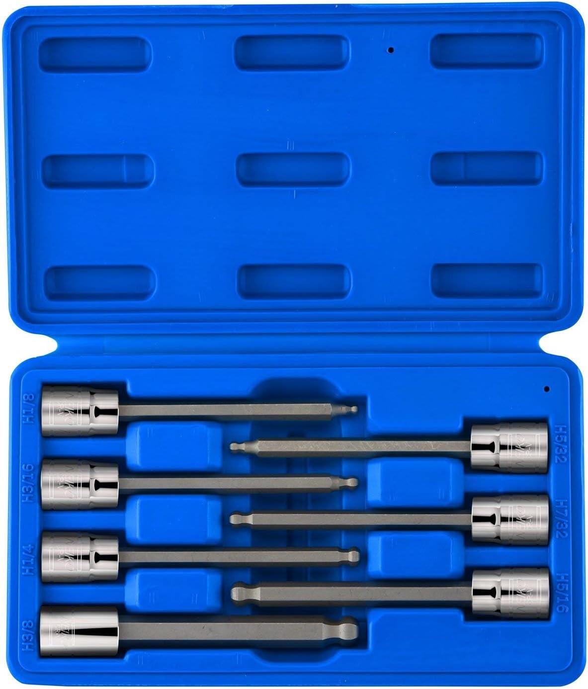 3/8-Inch Drive Extra Long Allen Hex Bit Socket Set Metric 3 mm 10 mm