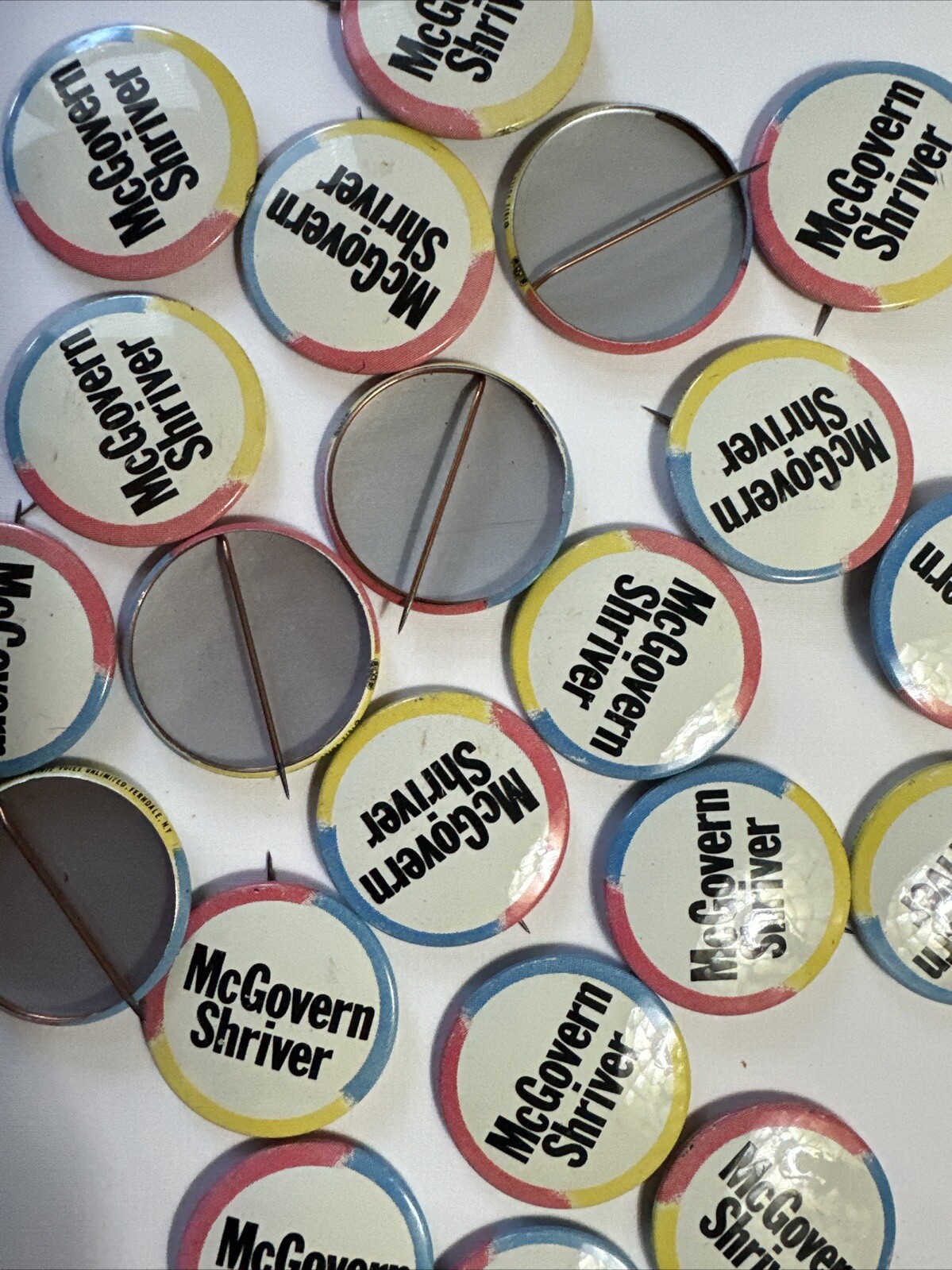 Mcgovern Shriver Vintage Multi-Color Pin Button