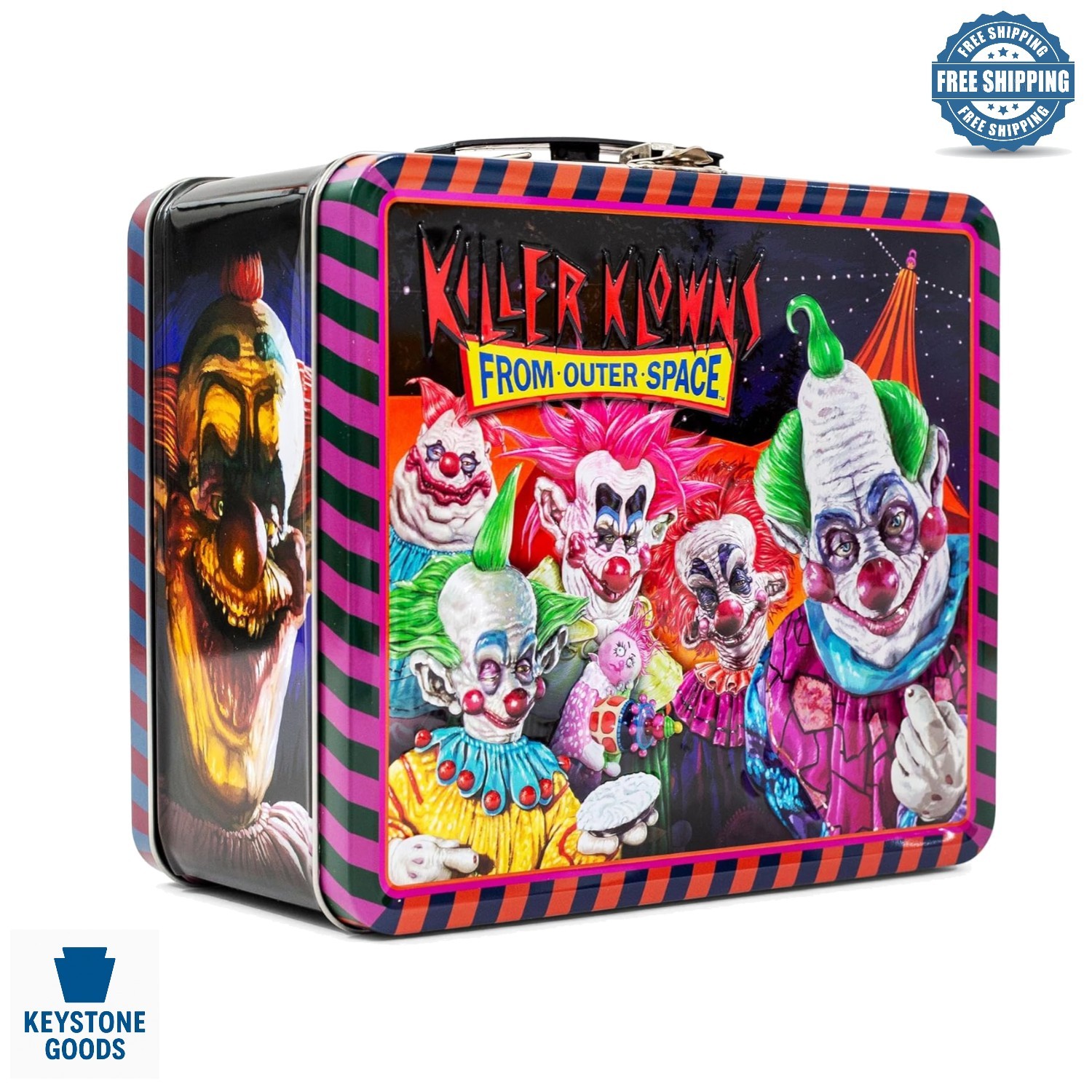 Killer Klowns From Outer Space Retro Metal Lunchbox – Collectible Sci-Fi Horr…