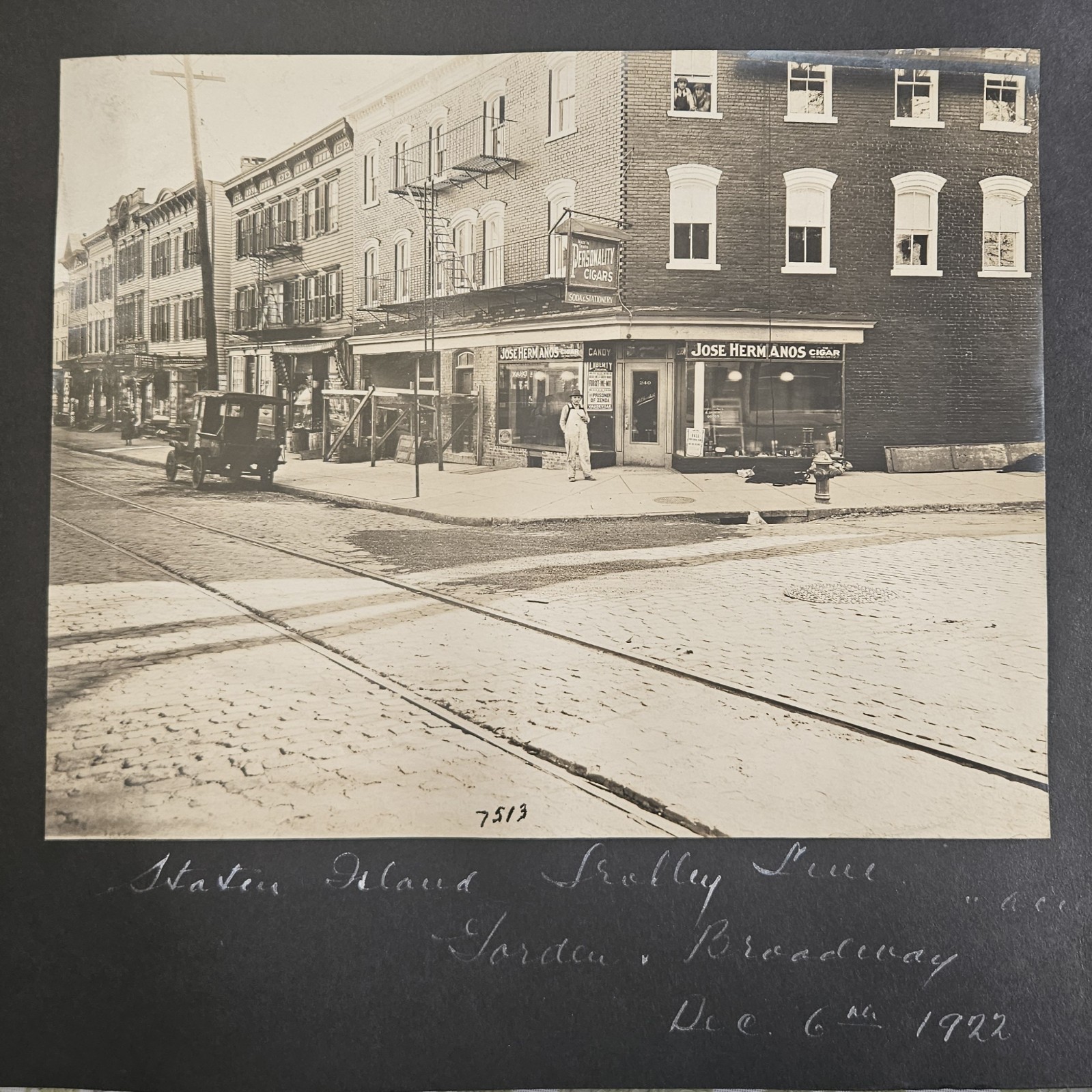 112 GREAT Original 1922-5 Staten Island TROLLEY street scene 7.5×9.5 Photo Album