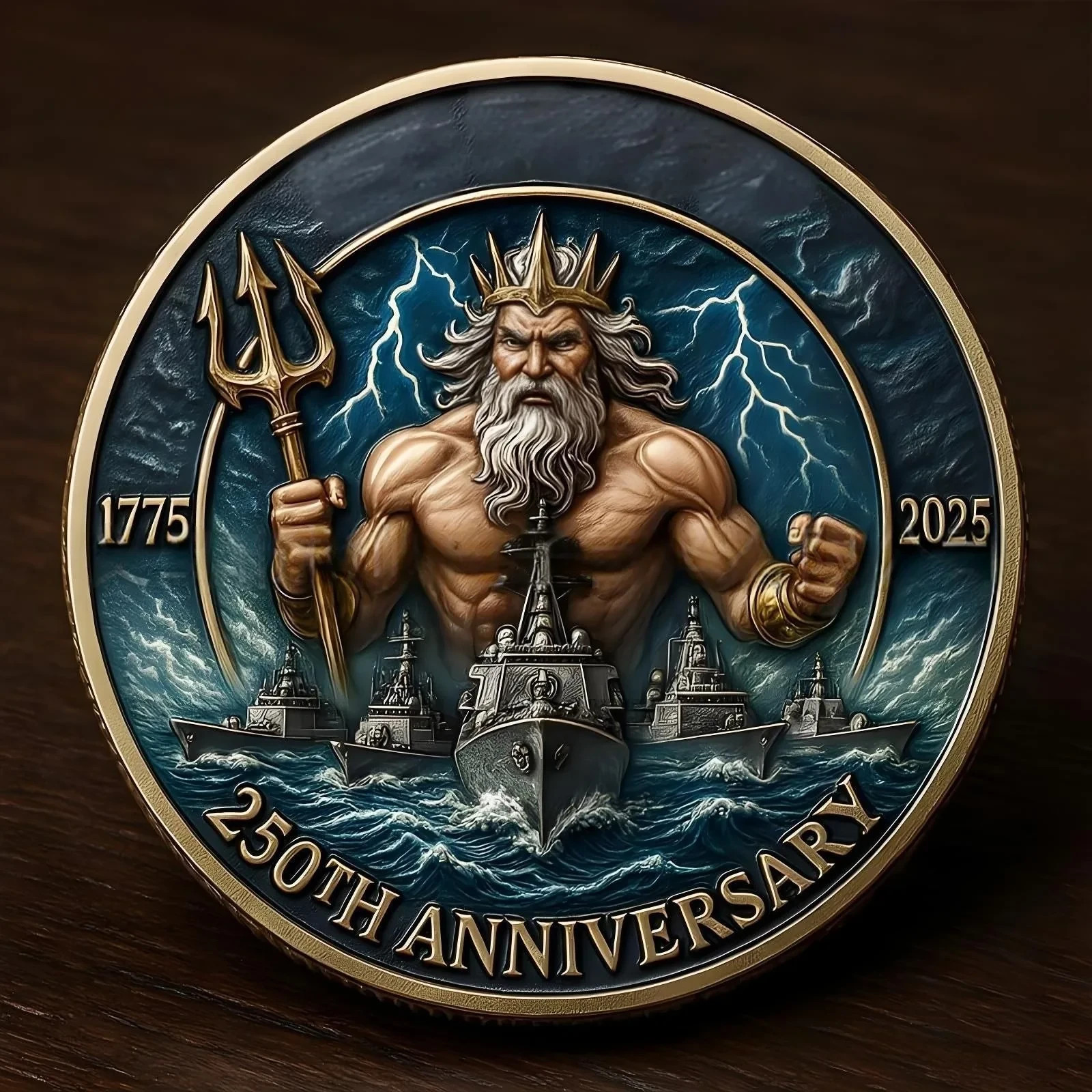 U.S. Navy 1775-2025 250th Anniversary Challenge Coin Military Veteran Gift