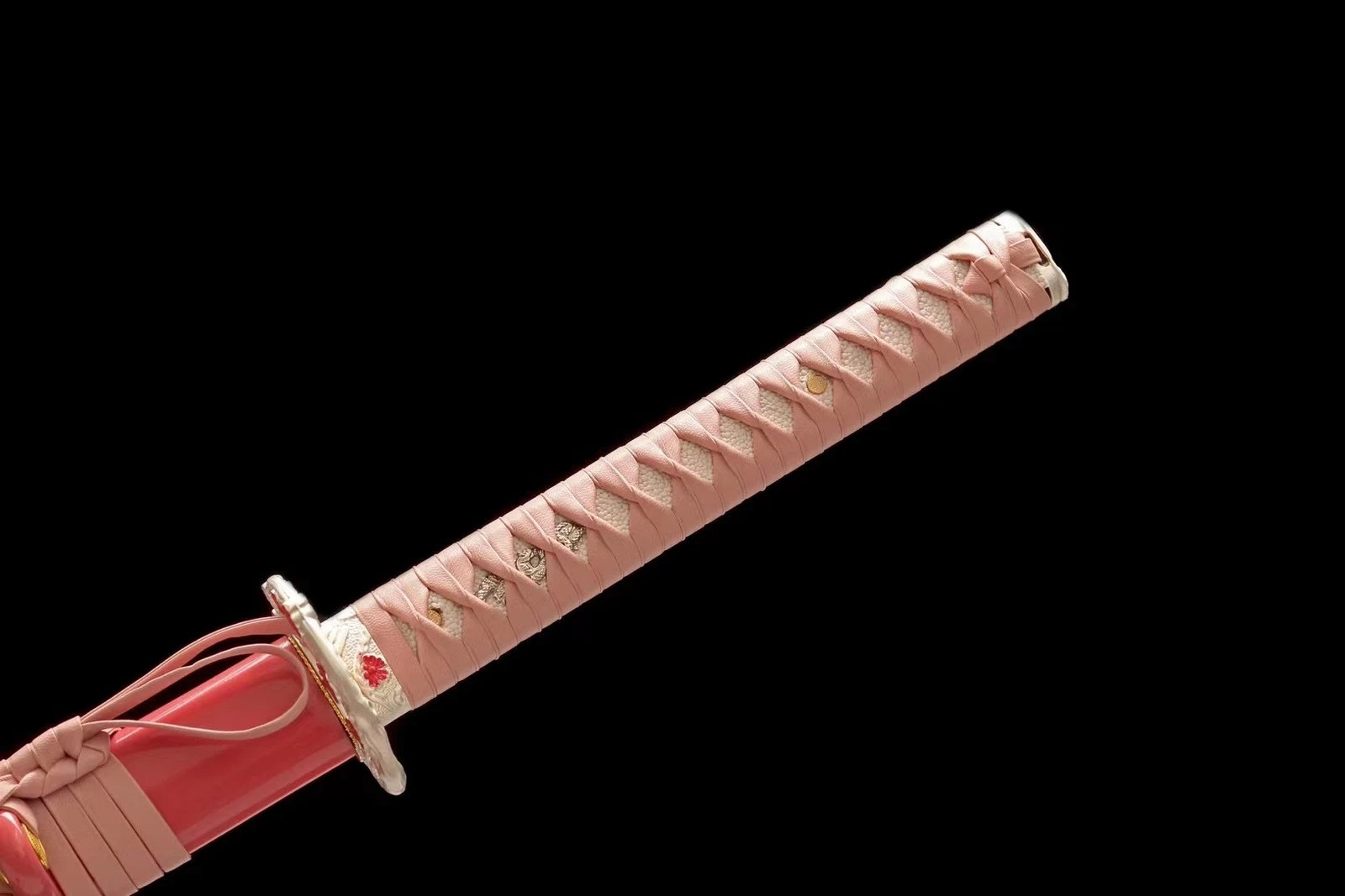 Sharp Pink Japanese Samurai Katana Sword 1095 Steel Clay Tempered Real Hamon
