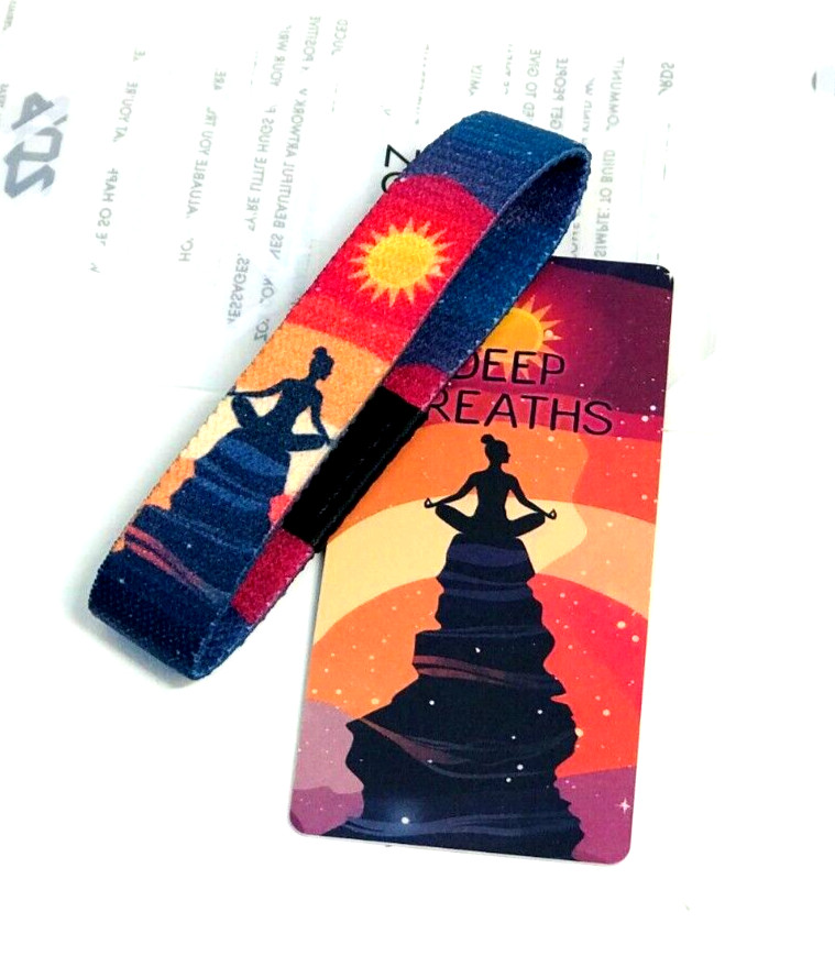 ZOX **DEEP BREATHS** Silver Single Large Wristband w/Card NIP