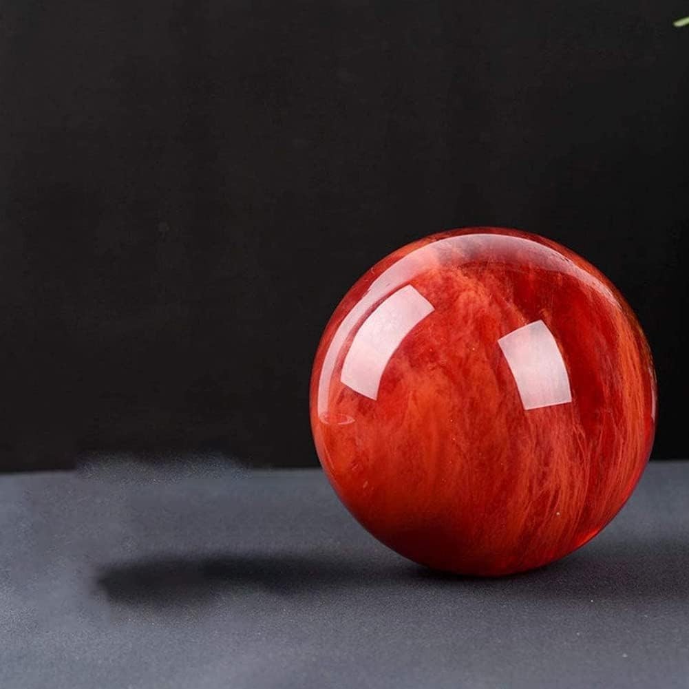 Red Obsidian Ball with Stand, 4 Inch Natural Red Crystal Ruby Ball Sphere Meltin