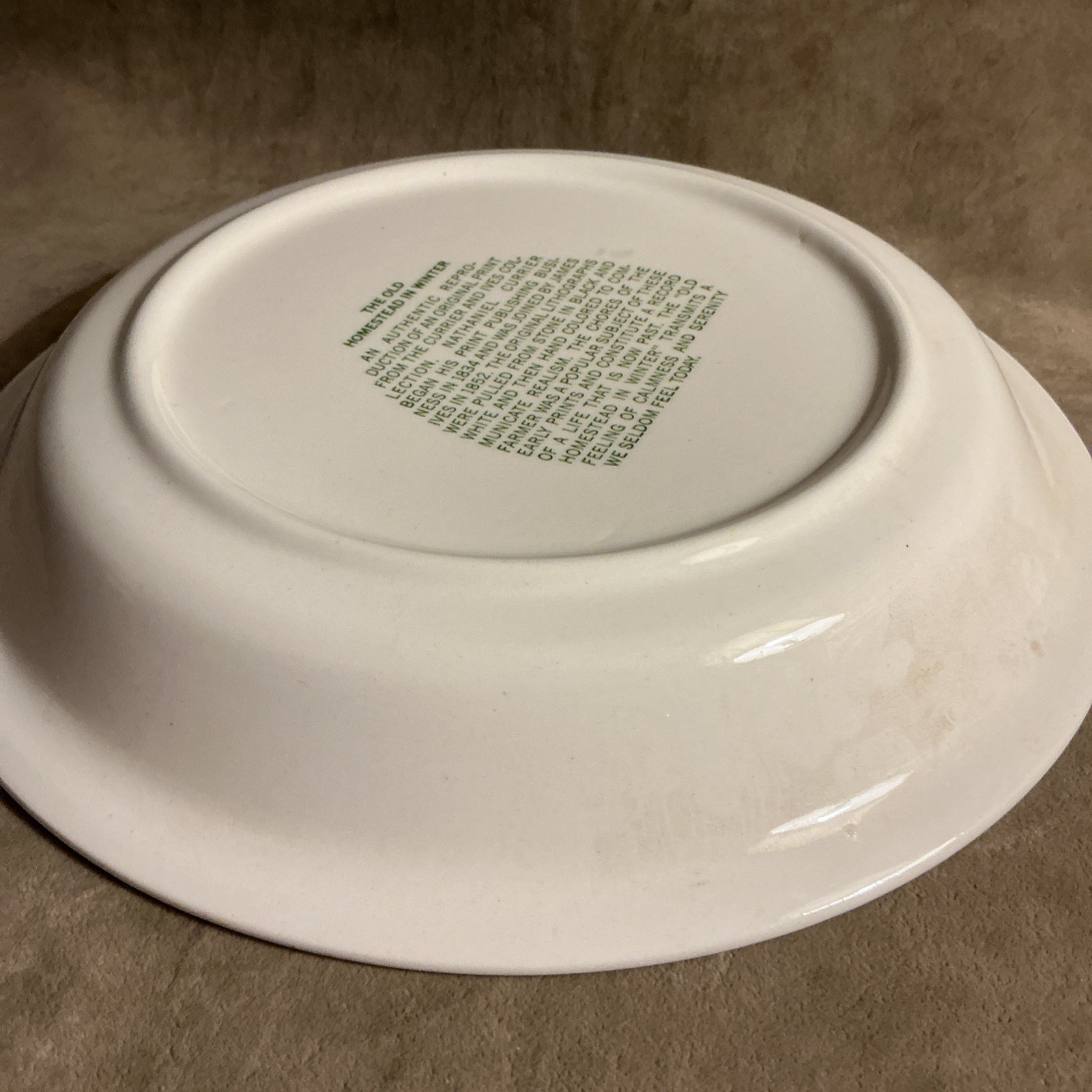 Vintage 1950s royal China the old Homestead and winter pie plate carrier Ives
