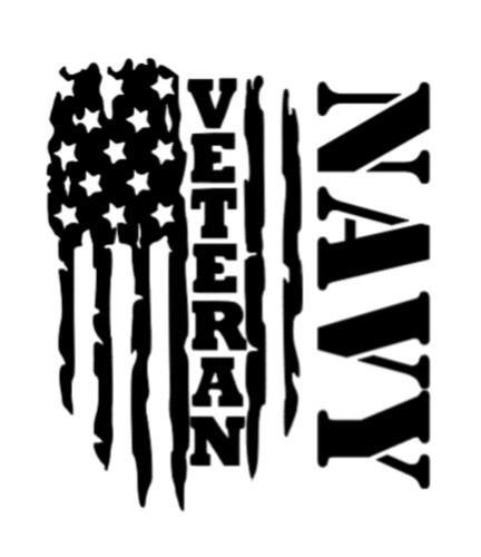 Vinyl Decal Sticker – Navy Veteran Military Service American Flag