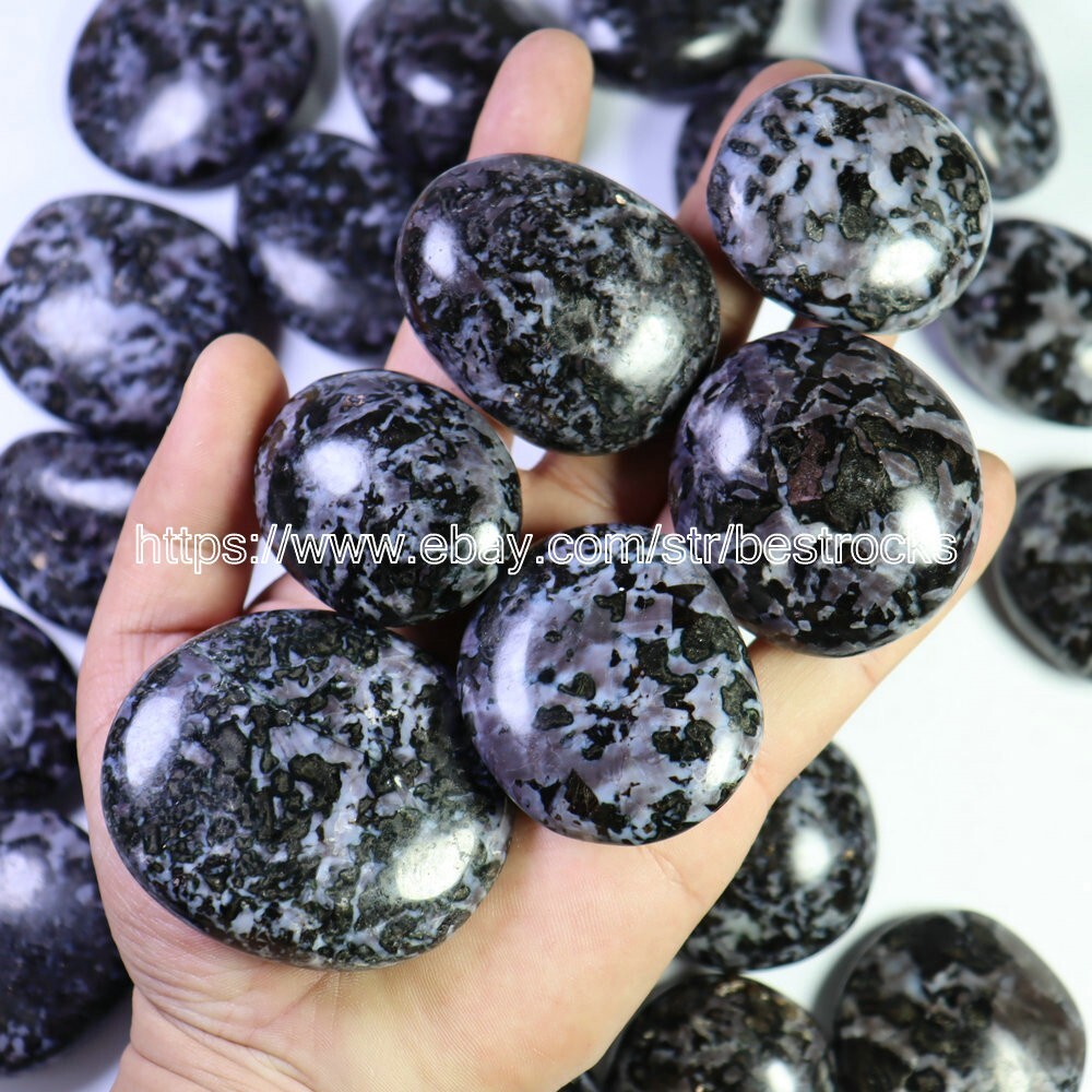 2.2lb Natural Large MERLINITE Mystic Tumbled Stone Shaman Psilomelane Gabbro