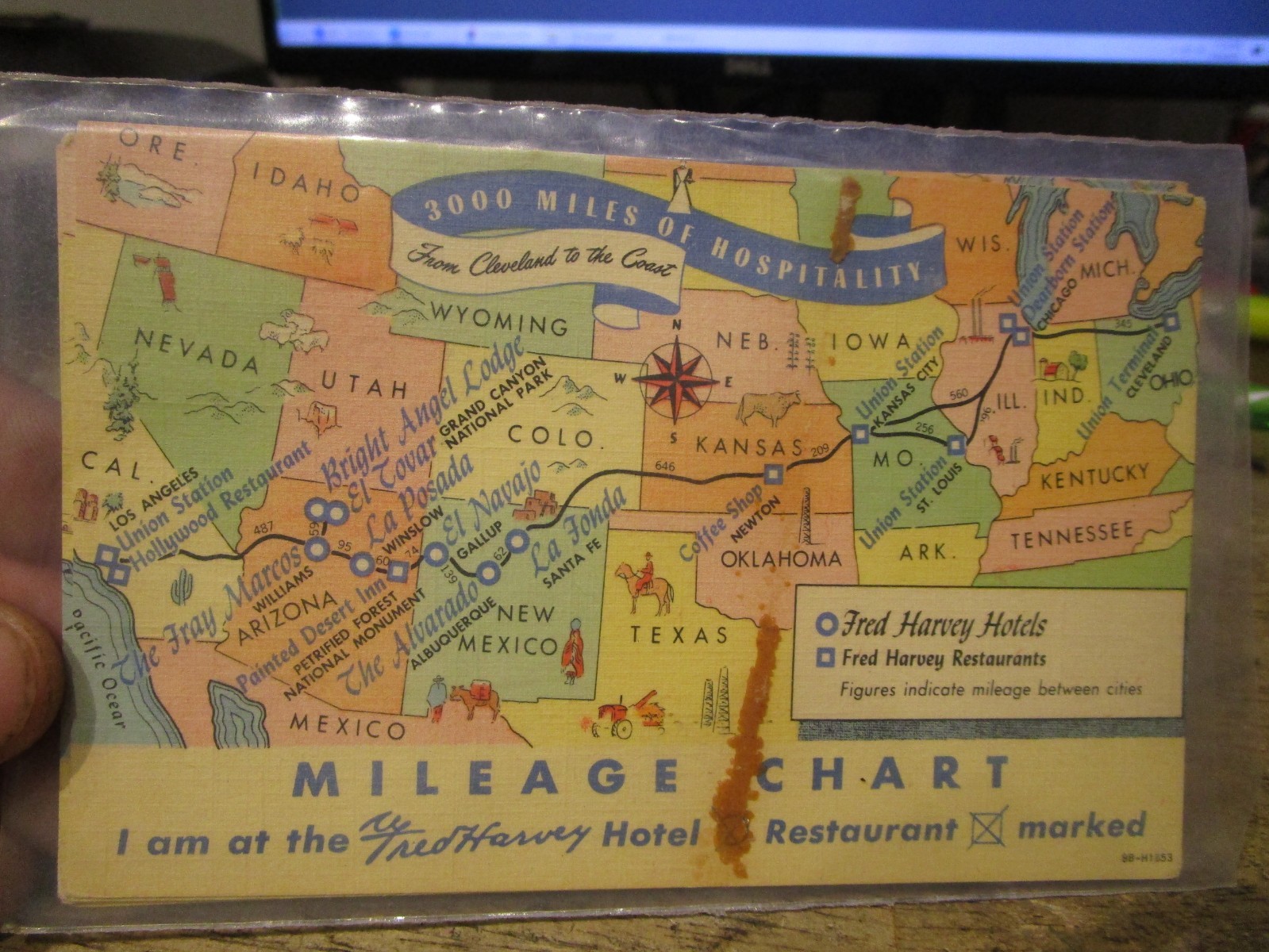U25 Old MISC Postcard Fred Harvey Hotel Restaurant US Route 66 New Mexico Gallup