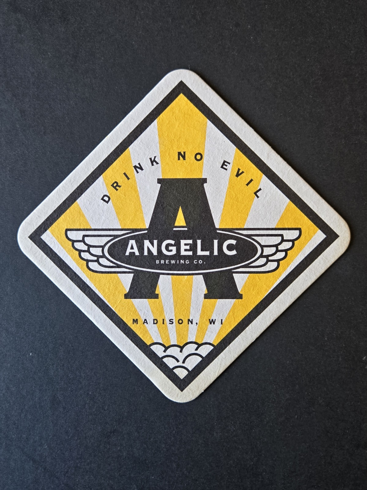 Angelic Brewing Co Madison Wisconsin Beer Coaster Lot (5) 1990’s