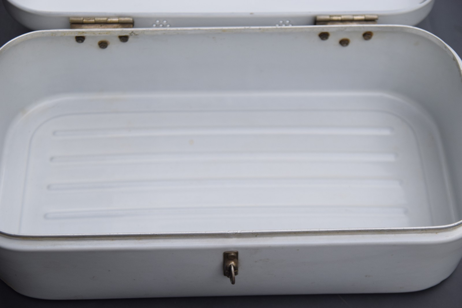 Greman Siegwerk Siegenia Enamel Bread Box 1940’s 1950’s