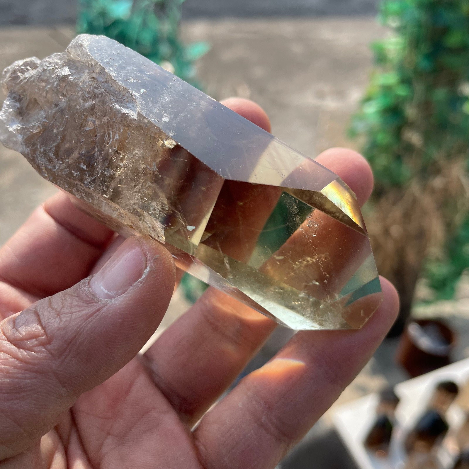 0.33LB Natural Smoky Citrine Quartz tower crystal Obelisk energy Healing D2048