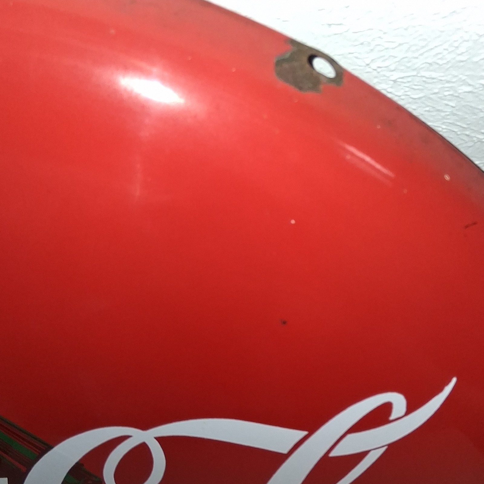 Coca-Cola Round Red Advertising Sign with Bottle Graphic, Soda Theme