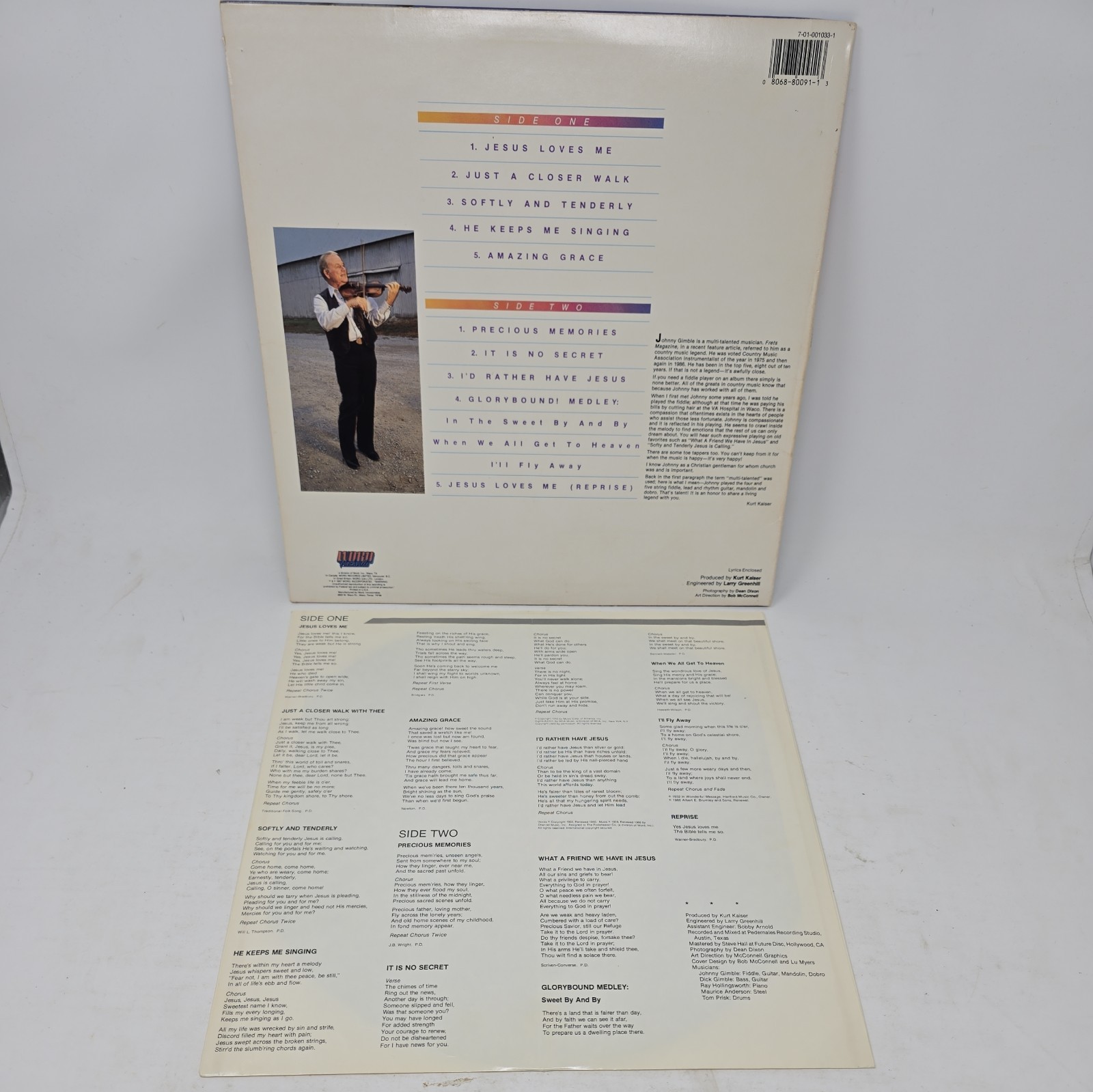 Johnny Gimble GLORYBOUND Signed vinyl LP Word records fiddle music rare