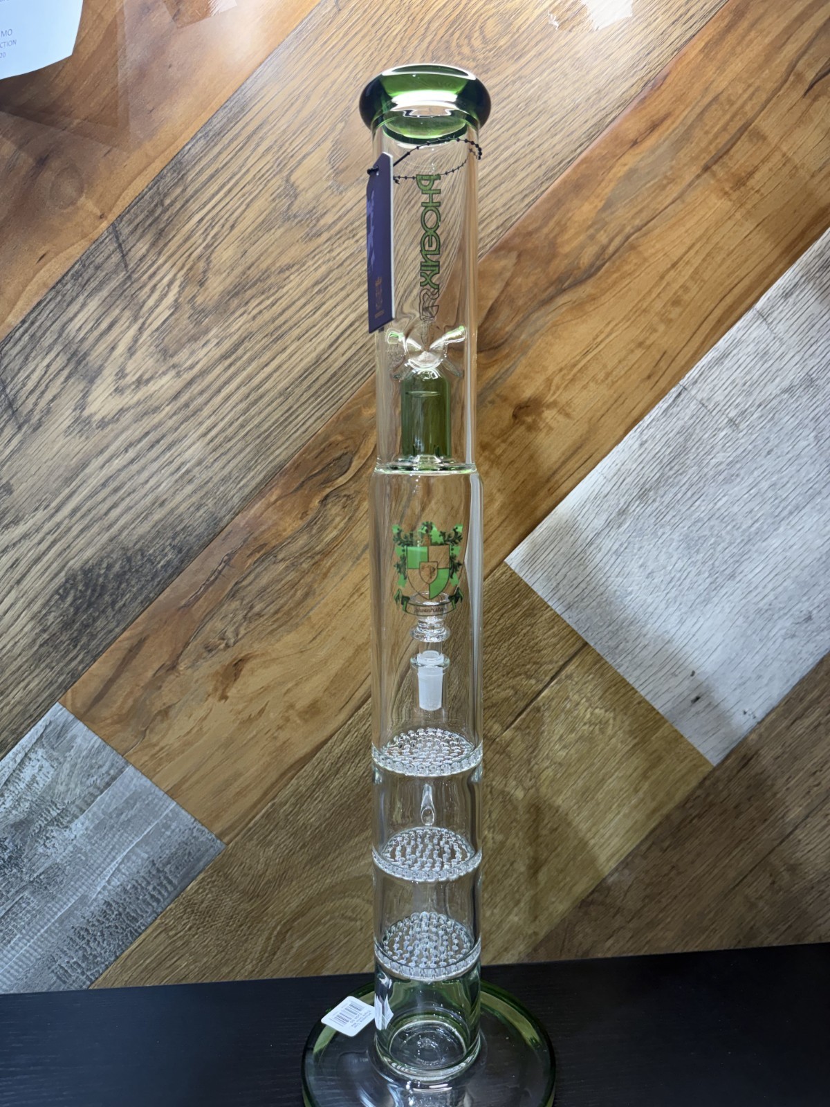 17.5 inch Phoenix Star Water Pipe – Triple Layer Honeycomb Perc Straight Tube