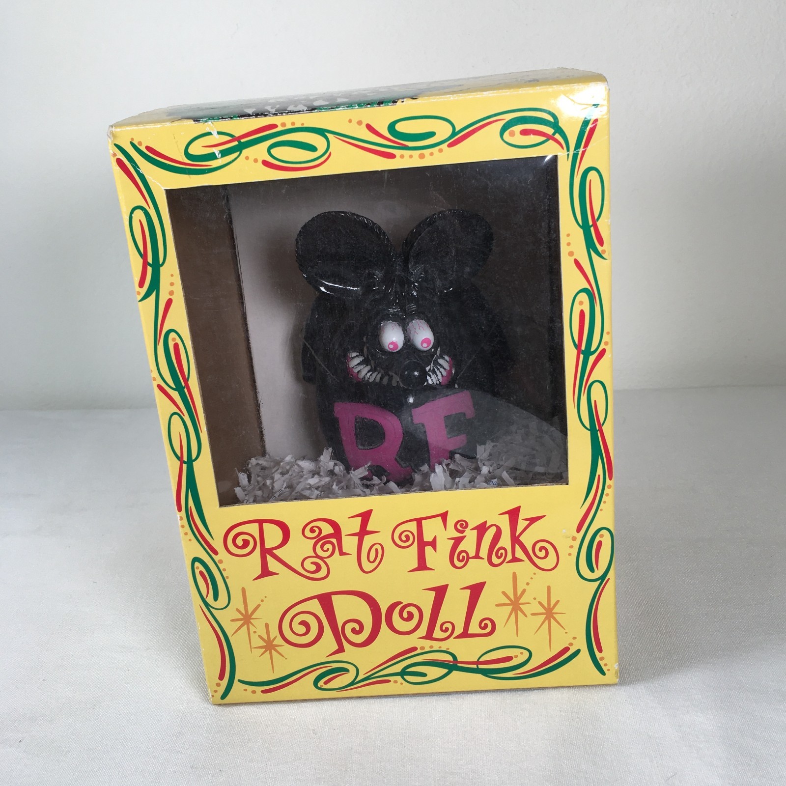 Vtg 2003 Rat Fink Doll Resin Figure in Nest Ed Big Daddy Roth Mooneyes Japan