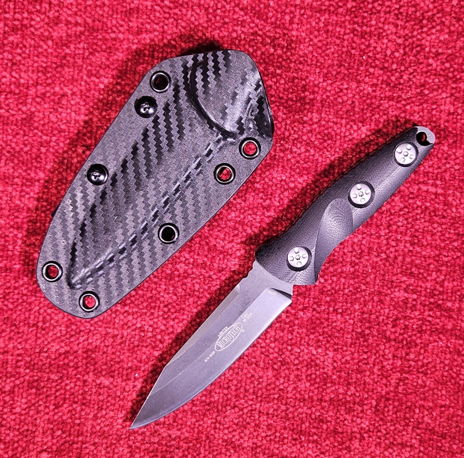 MicroTech Arbiter Full Tang Fixed Blade Knife M390 Drop Point Blade W/Sheath New