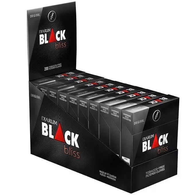 Djarum Original Black Bliss Clove Filtered Cigarettes – 10 Boxes of 20 = 200