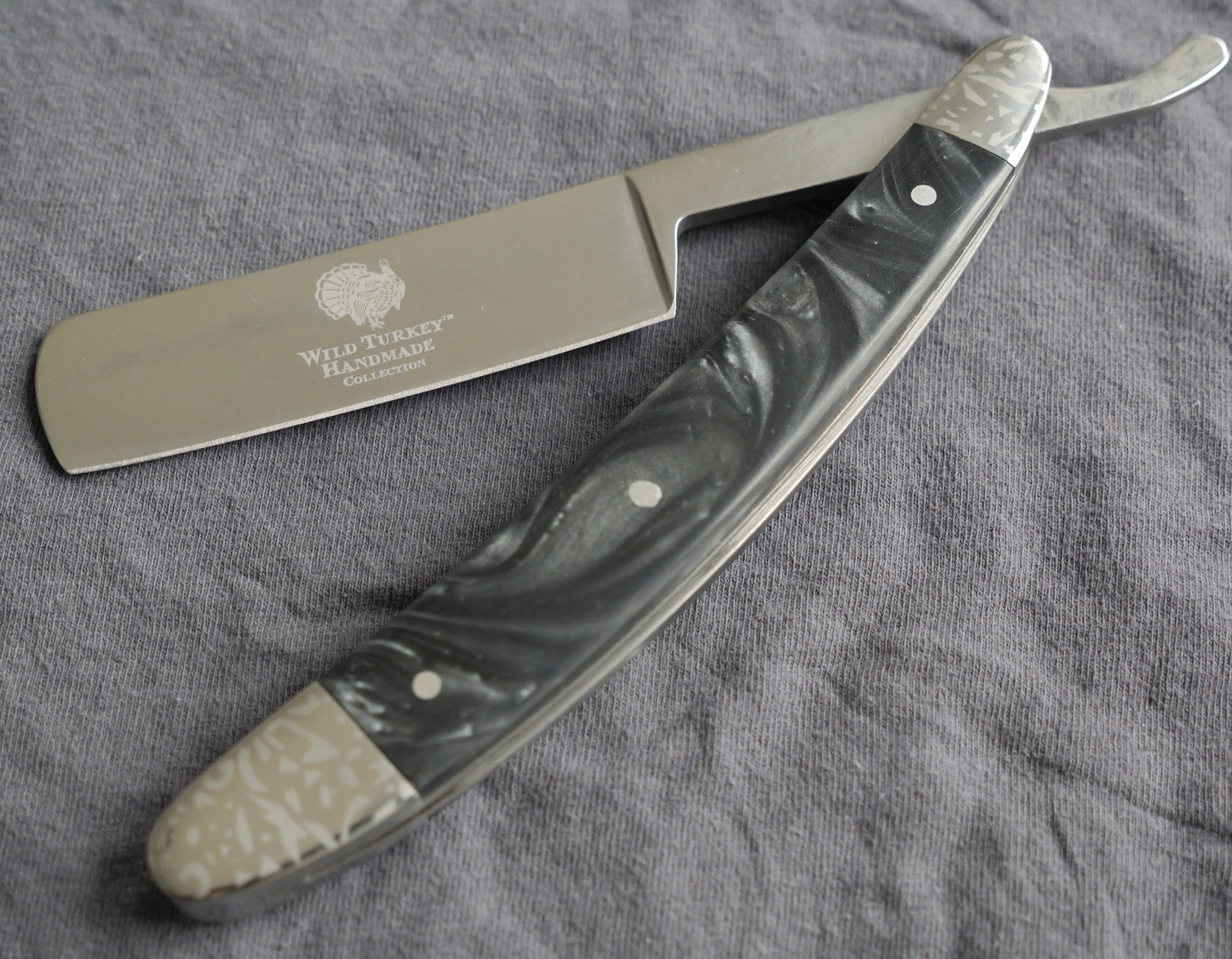 OG Vintage Shaving Straight Razor Chrome Finish Black Pearl Handle Sharp Barber