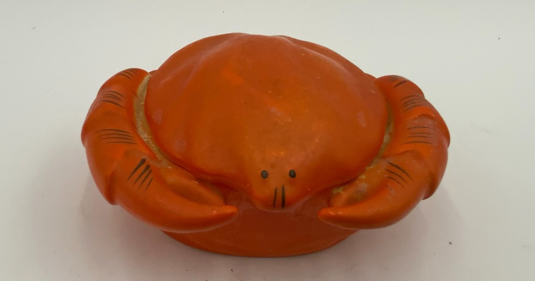 Individual Vintage Kikusui Ceramic Lidded Crab Cocktail Bowl 5″