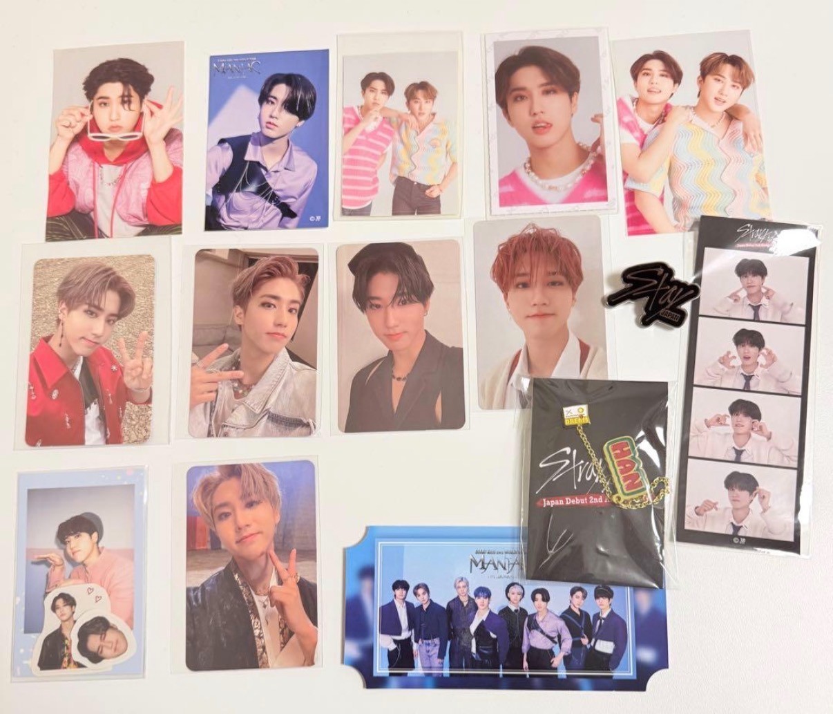HAN STRAY KIDS Photocards, Enamel/lapel pins, Japan concert ticket, stickers