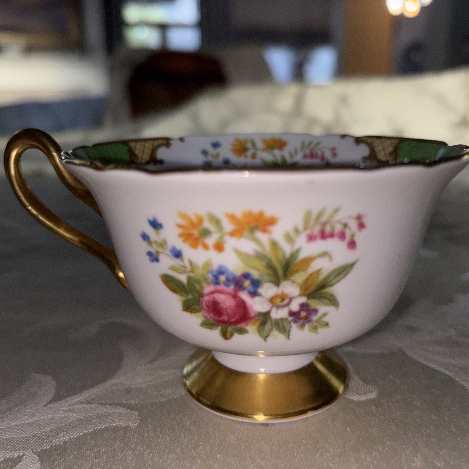 Shelley England Duchess Fine Bone Footed China Cup & Saucer Green