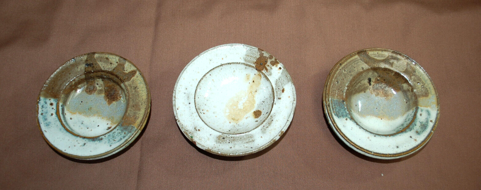 Ceramic 3 Mugs and 3 Candle Holders Handmade Lot of 6 Total T1428