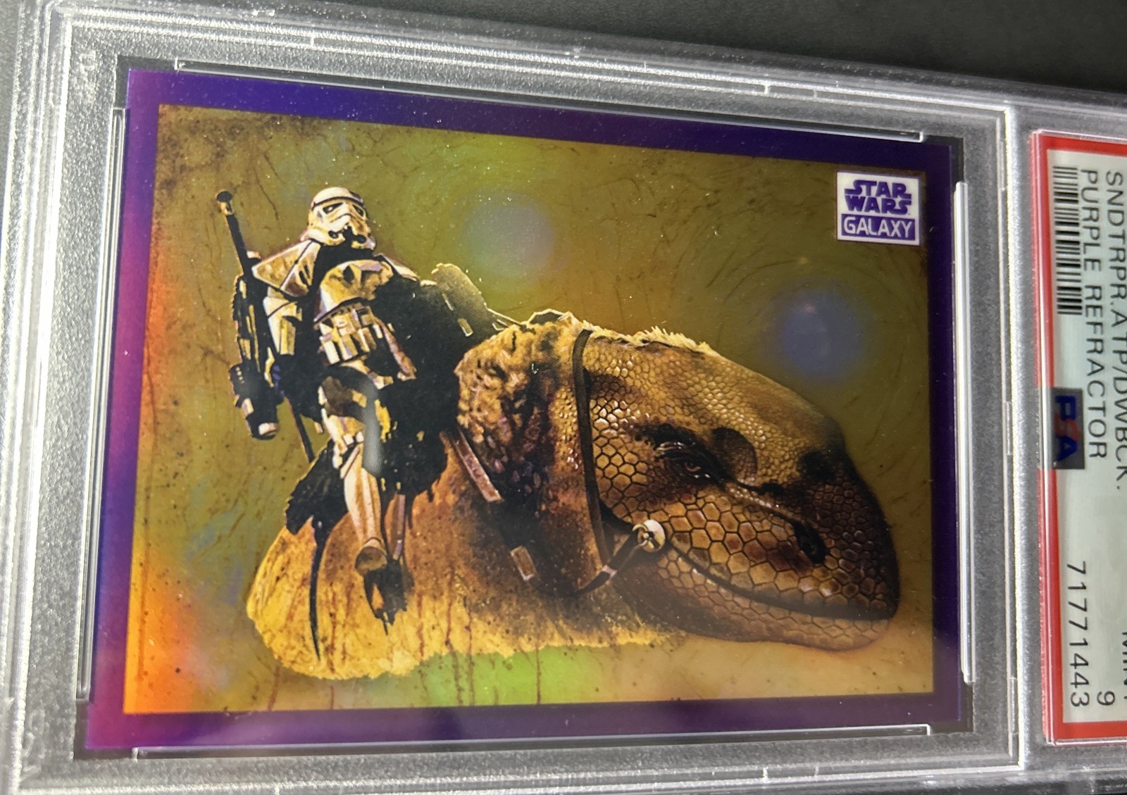 Star Wars Topps Galaxy 2022 Purple Refractor /25 Trooper PSA 9 Mint Trading Card