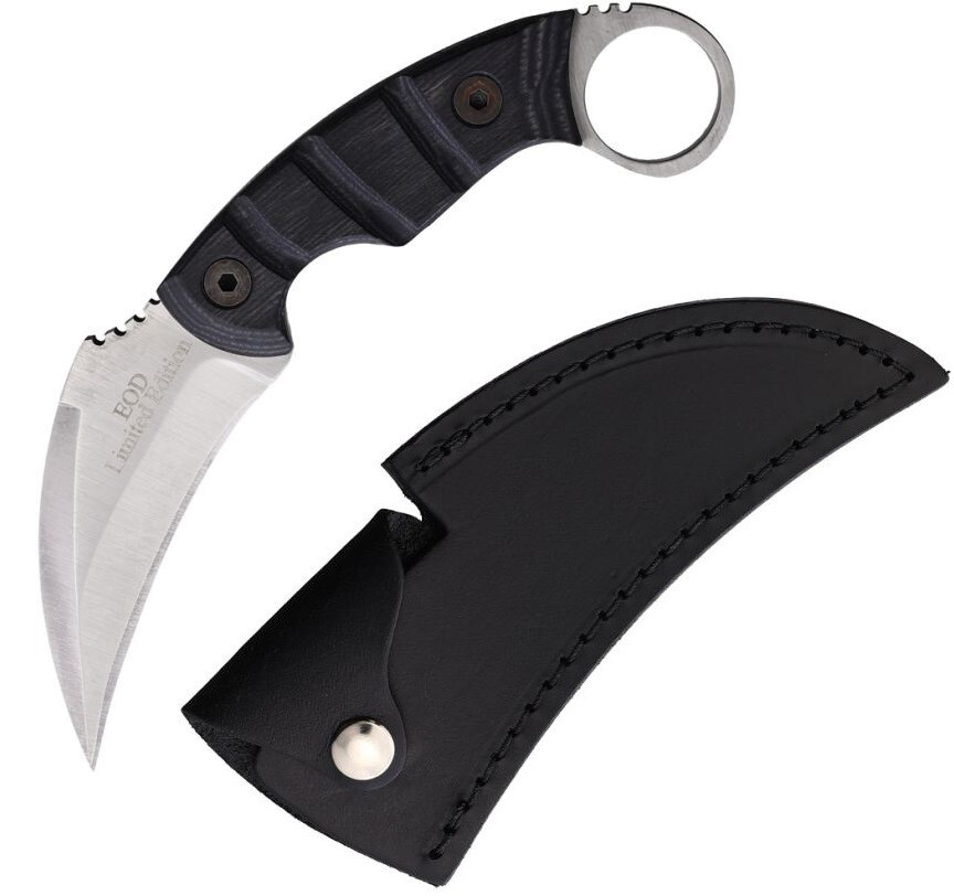 Ranger Knives Fixed Knife 3.5″ Carbon Steel Karambit Full Tang Blade Wood Handle