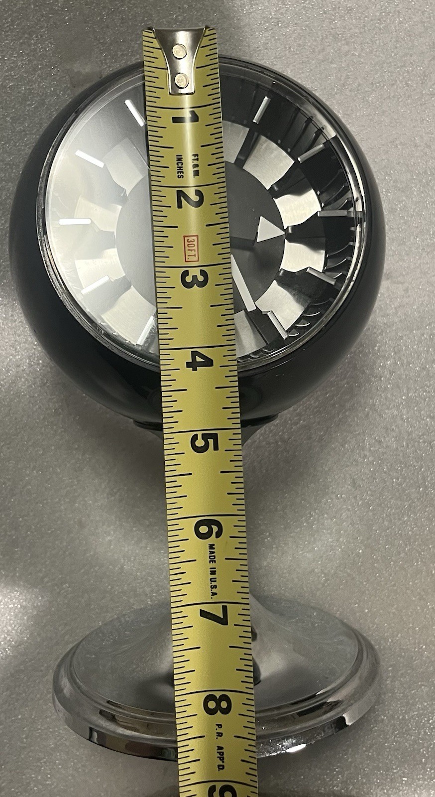 Vtg Bulova 634 Space Age Pedestal Clock MCM Atomic Orb Ball Chrome Japan WORKING