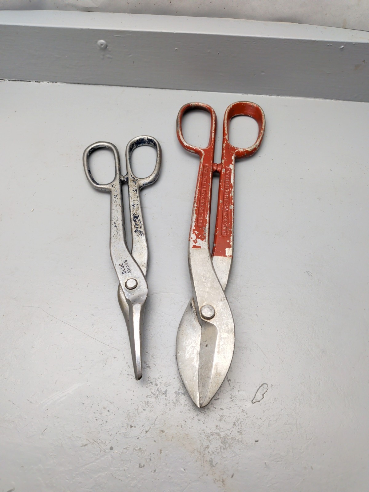 Crescent Tools Co. U416 16″ Tin Snips & Blue Grass Tin Snips 13″ Vintage, USA