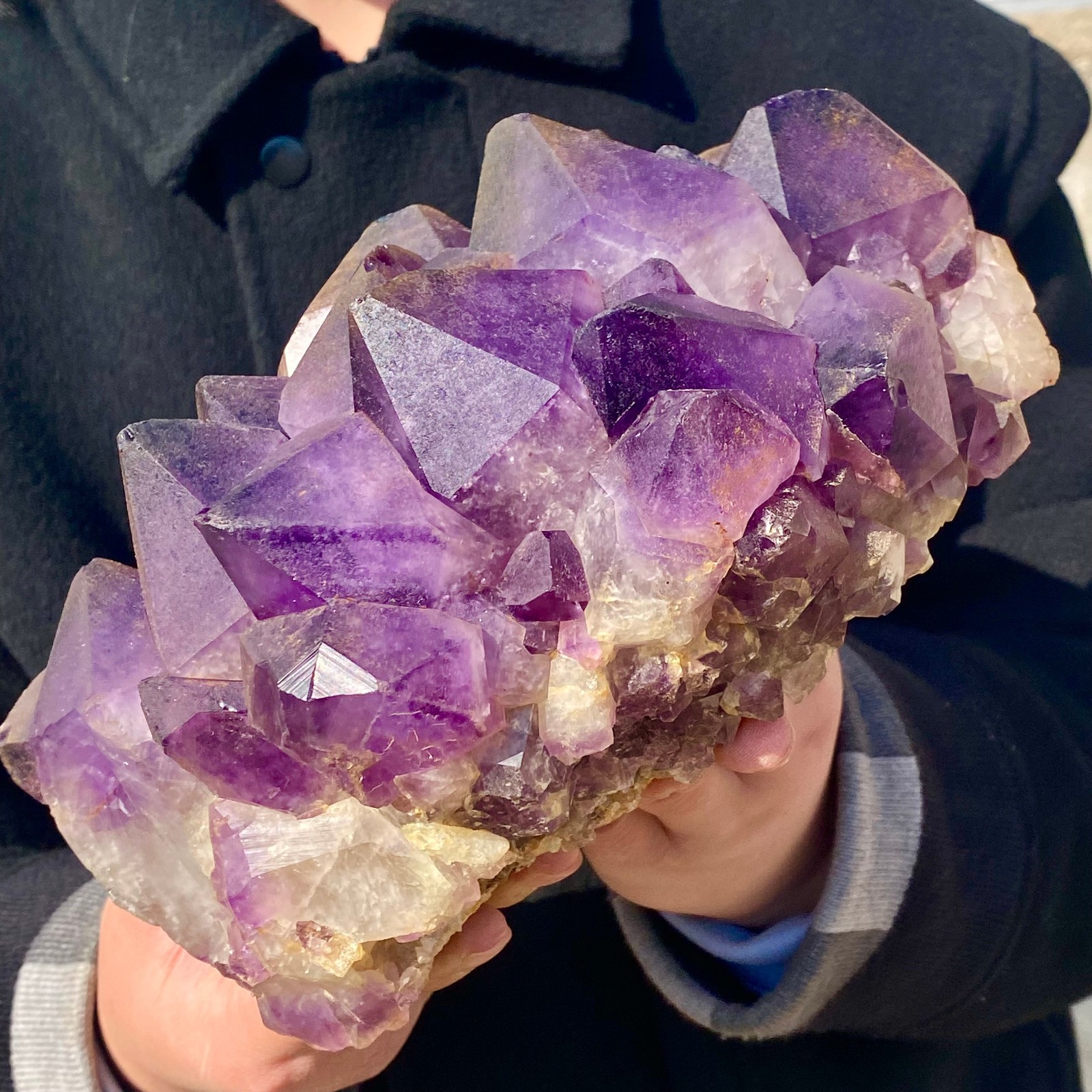 9.03LB Natural amethyst Cluster Quartz Crystal backbone mineral Specimen Healing