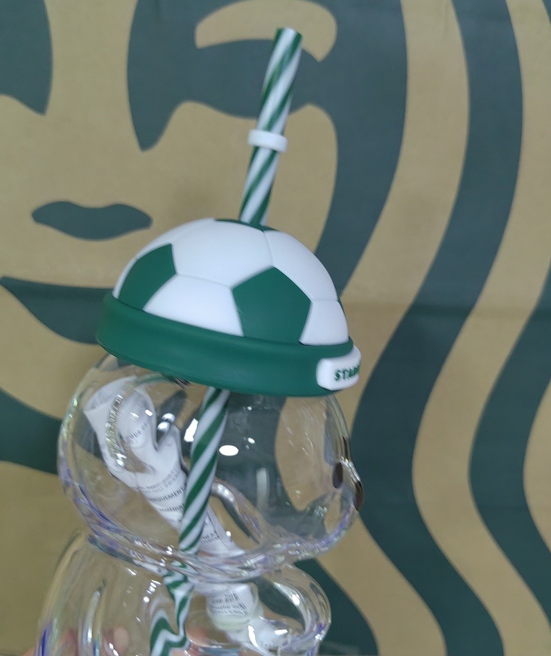 2026 Starbucks FIFA World Cup Bearista Bear Straw Cup With Football Cap Lid 20oz