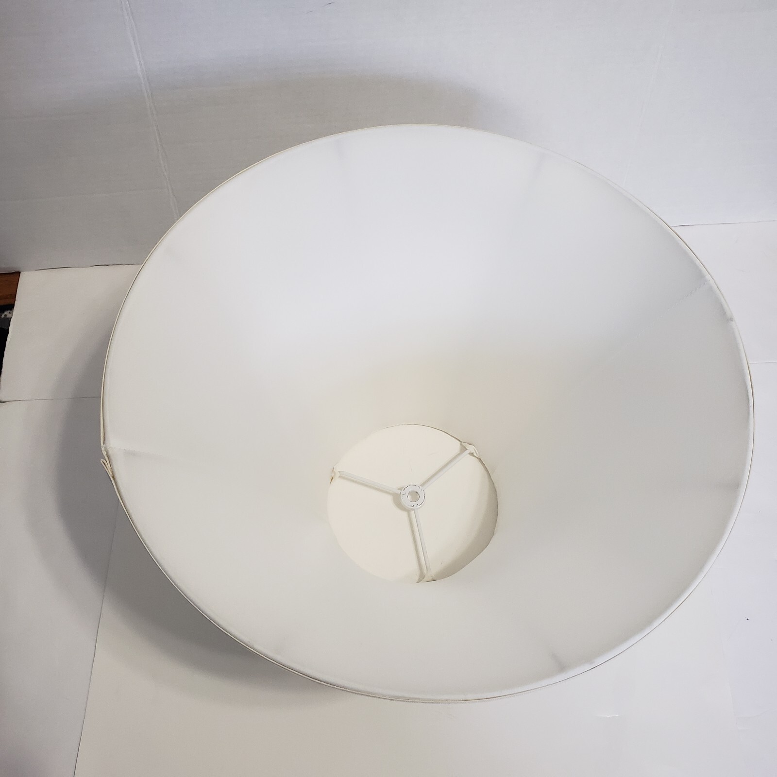 Lamp Shade White Fabric Pleated Bell 12 Inches Tall 16.5 inch Diameter Unbranded