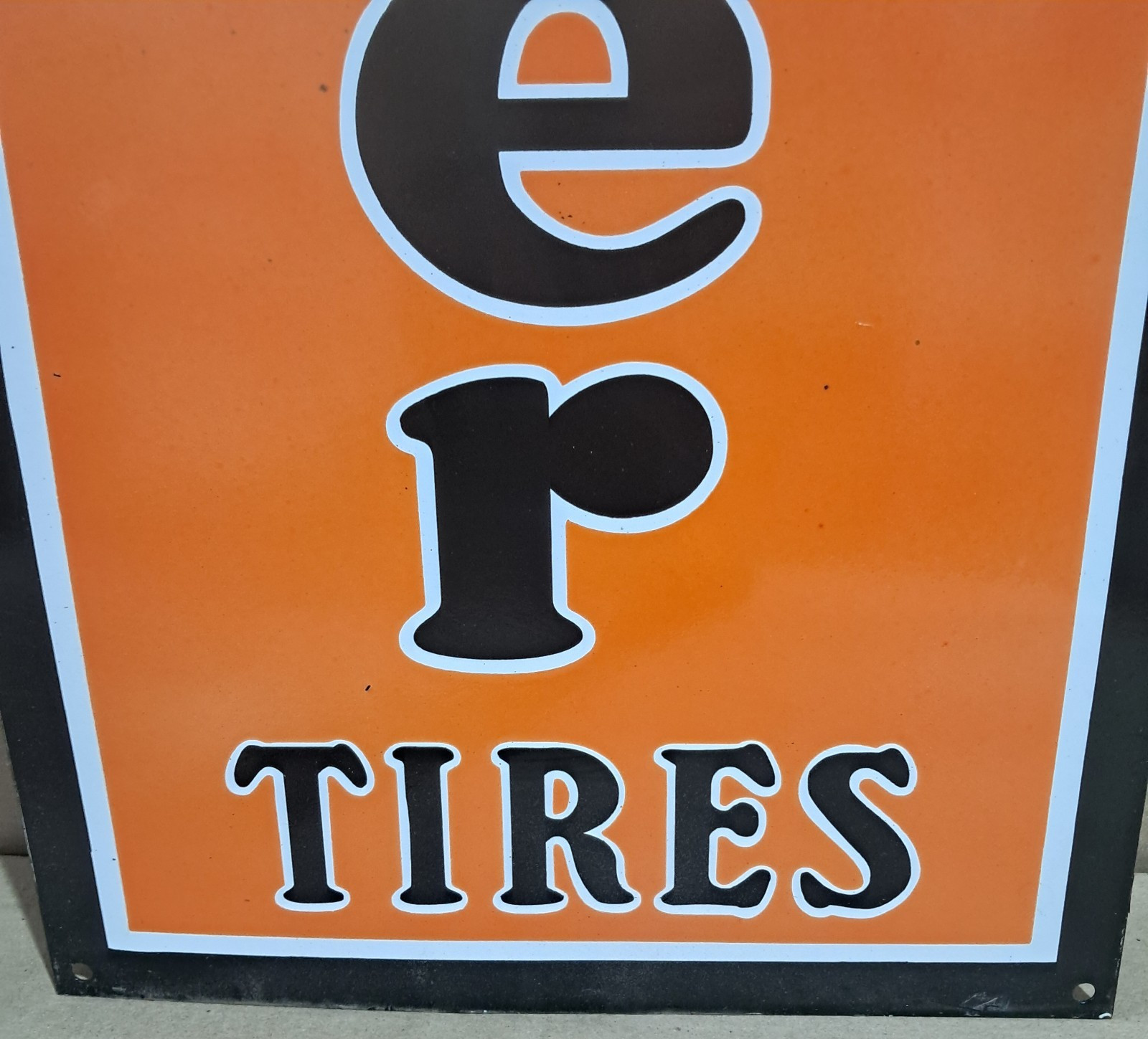 Cooper Tires Porcelain Enamel Sign 36 x 15 Inches 1 Sided