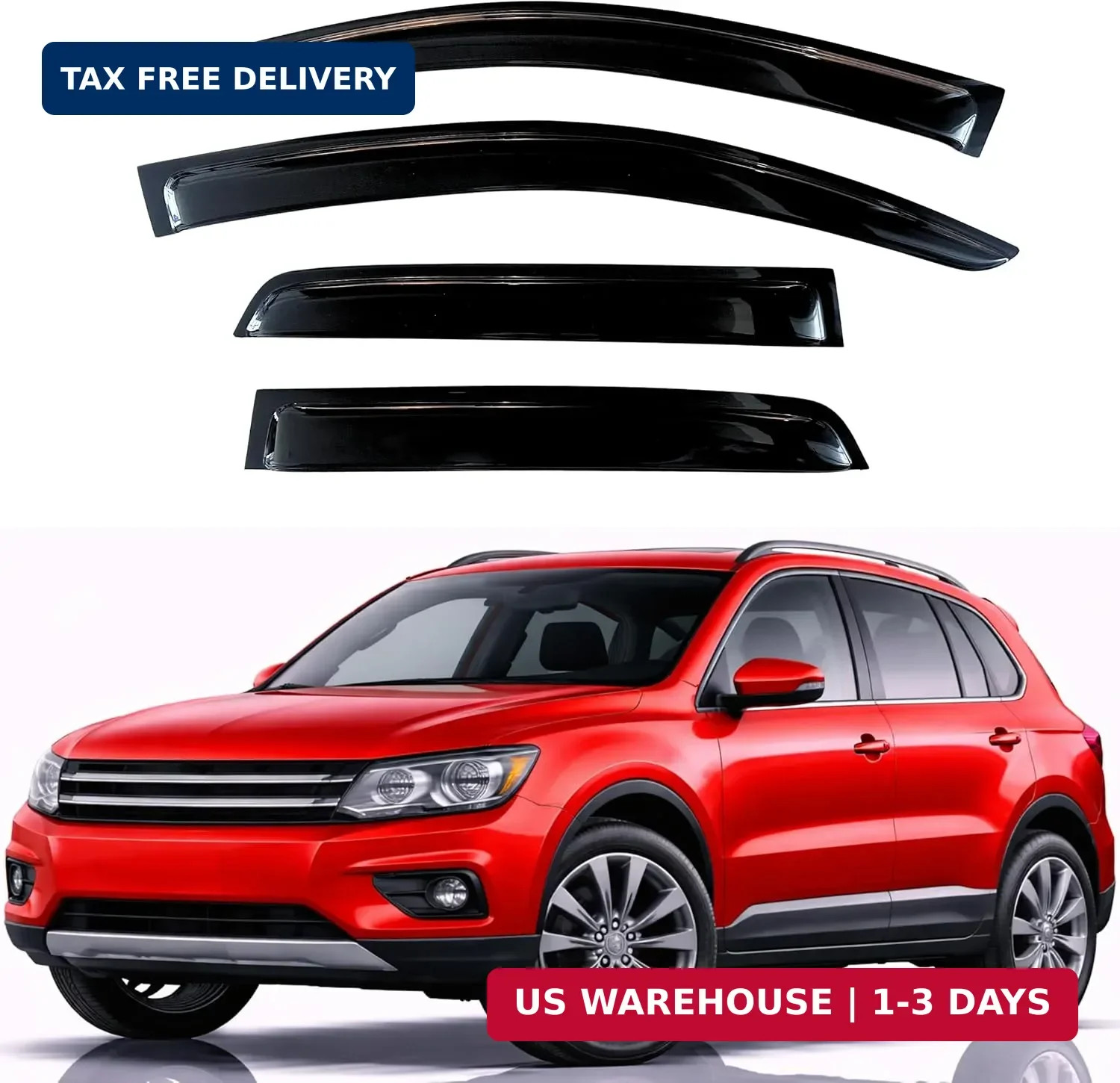 Rain Guards Fit for 2009-2017 Volkswagen Tiguan, Out-Channel Window Visors V