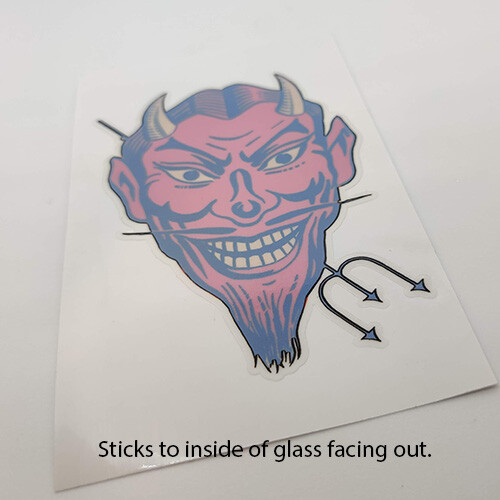 Retro Devil Sticker, INSIDE WINDOW / Glass, Hot Rod 1950’s Vintage Decal