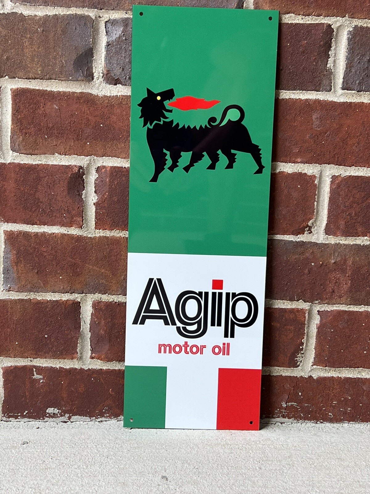 Agip advertising garage sign baked oil gas ferrari
