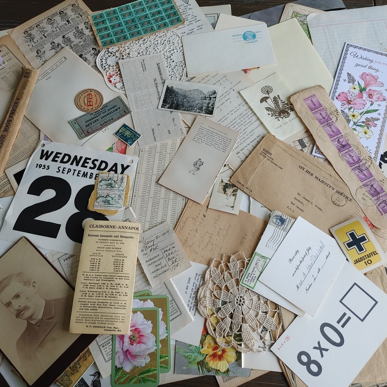 1 Lb. Vintage Paper Ephemera Lot Junk Journals Mixed Media Craft Collage