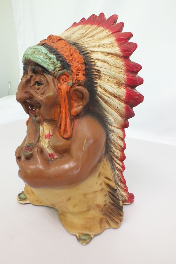 Vtg 1973 Universal Statuary Native American Indian Chief Novelty Sculpture #65