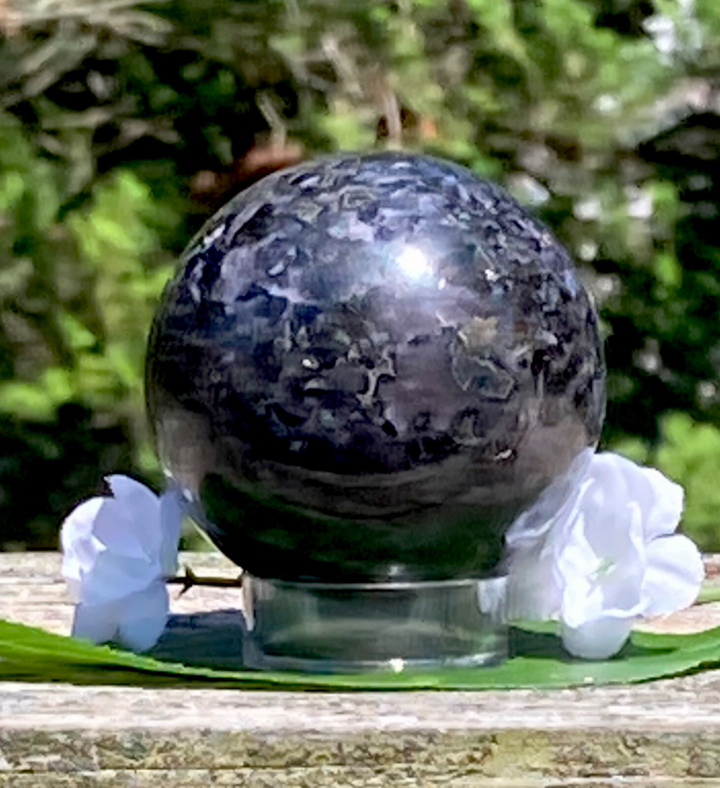 278.5g CLASSIC MYSTIC MERLINITE GABBRO POLISHED HEALING SPHERE Madagascar
