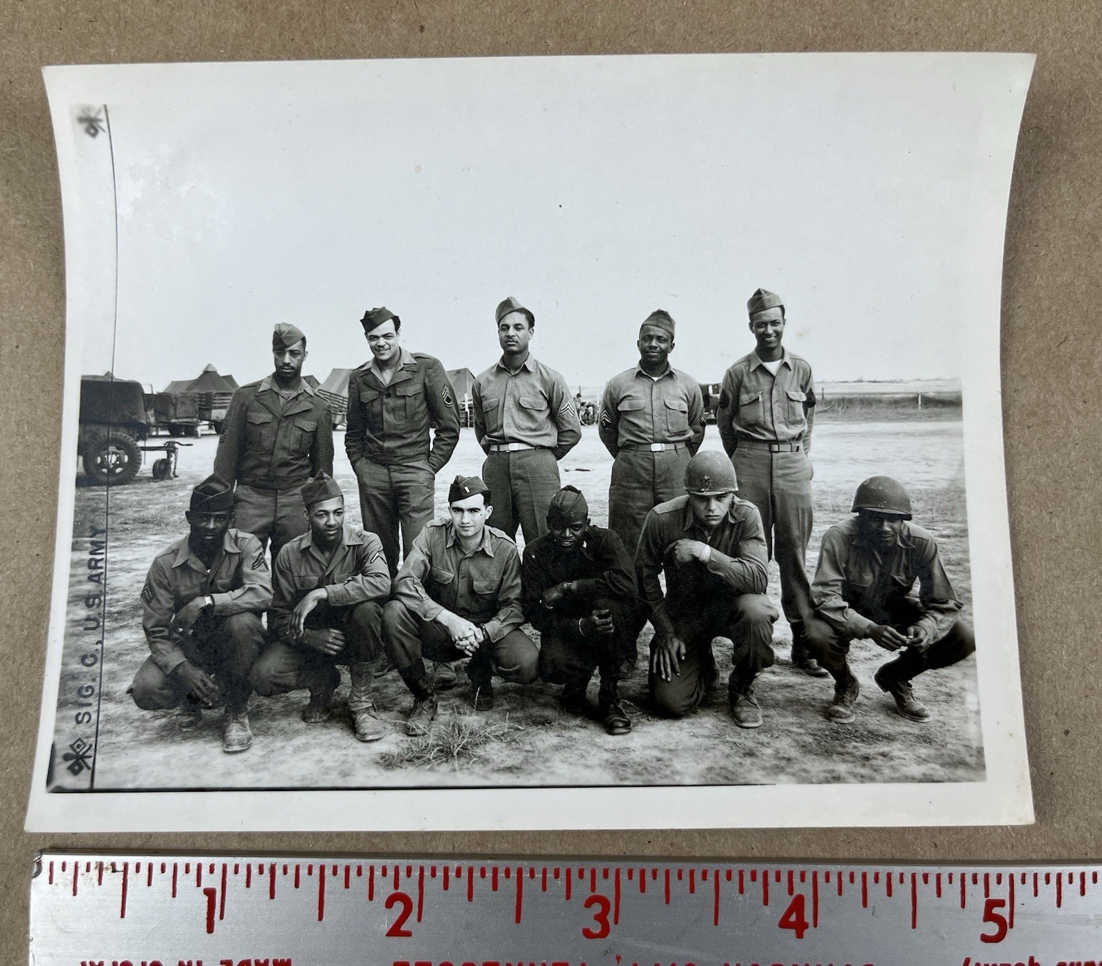 WWII WW2 US Army African American Combat Engineers Signal Corps Unit Photo