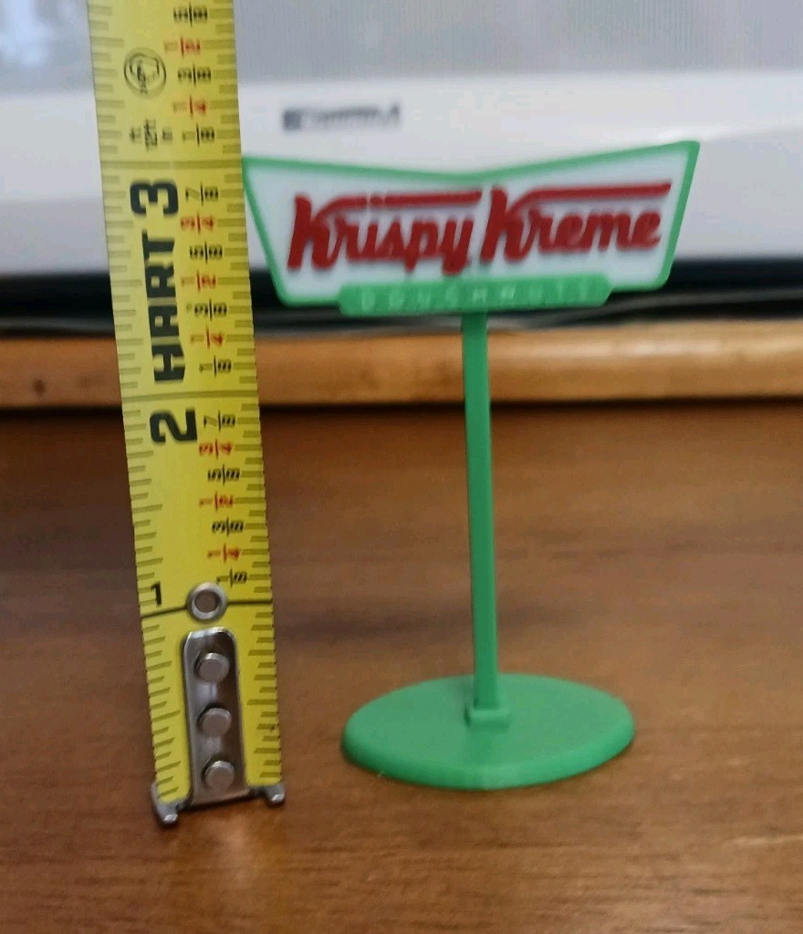 N-SCALE- Krispy Kreme Doughnuts Miniature Restaurant Sign. 3″ Tall.