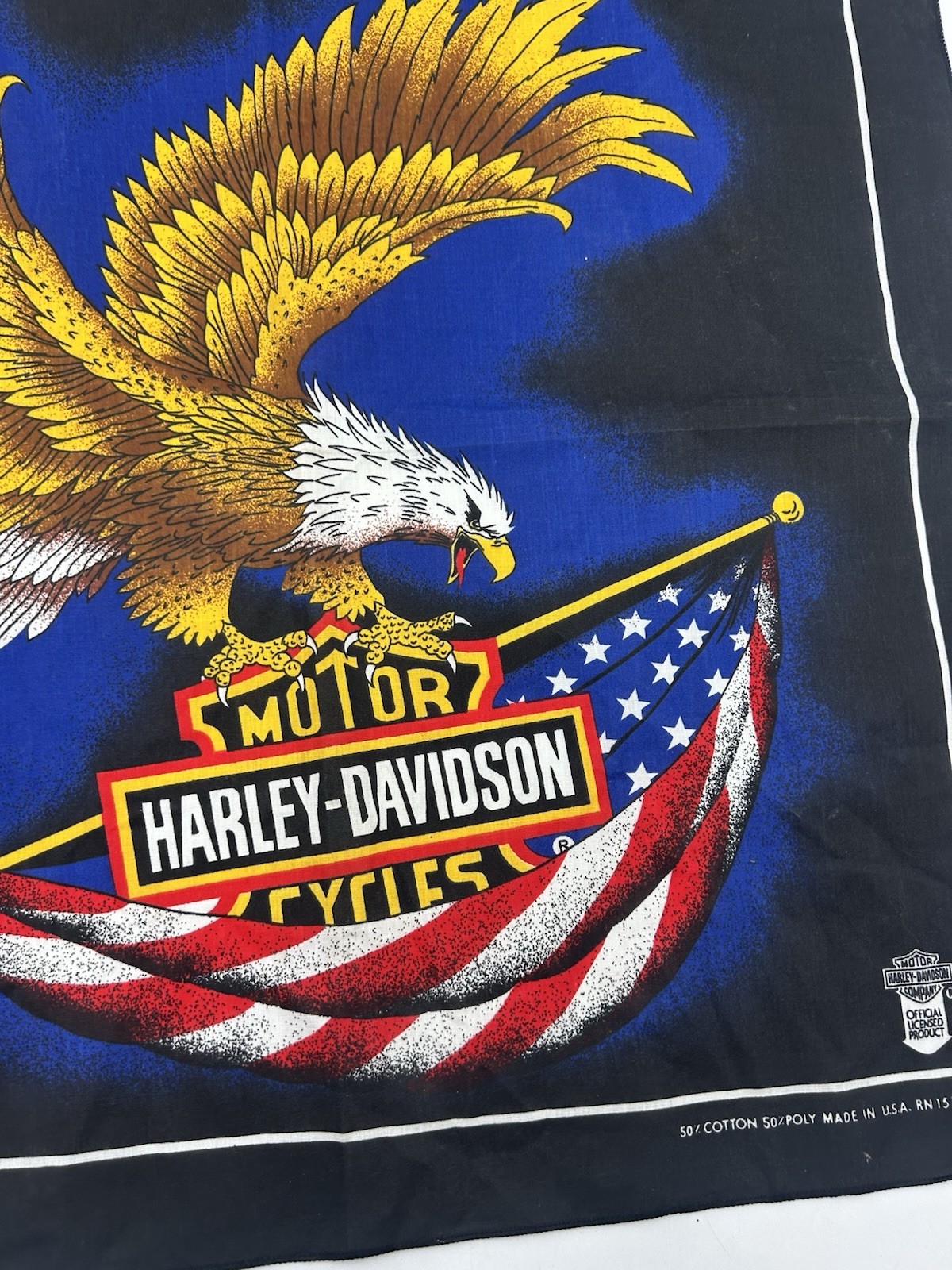 Vintage Harley Davidson Bandana Handkerchief Scarf Made In USA Soaring Eagle USA